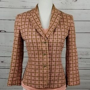 Express Pink and Tan Tweed Pattern Blazer- SM